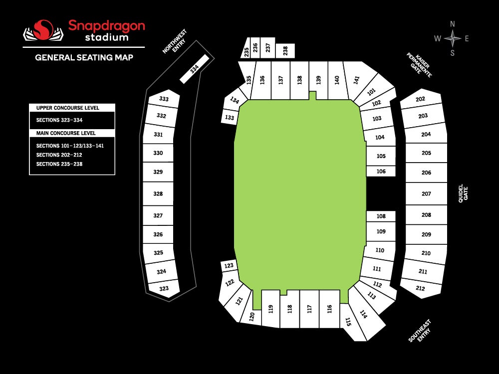 Seating Charts Snapdragon Stadium