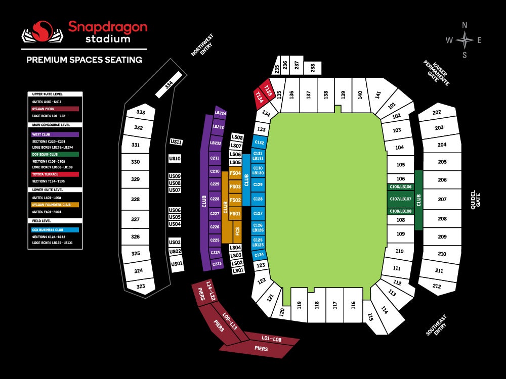 Seating Charts Snapdragon Stadium